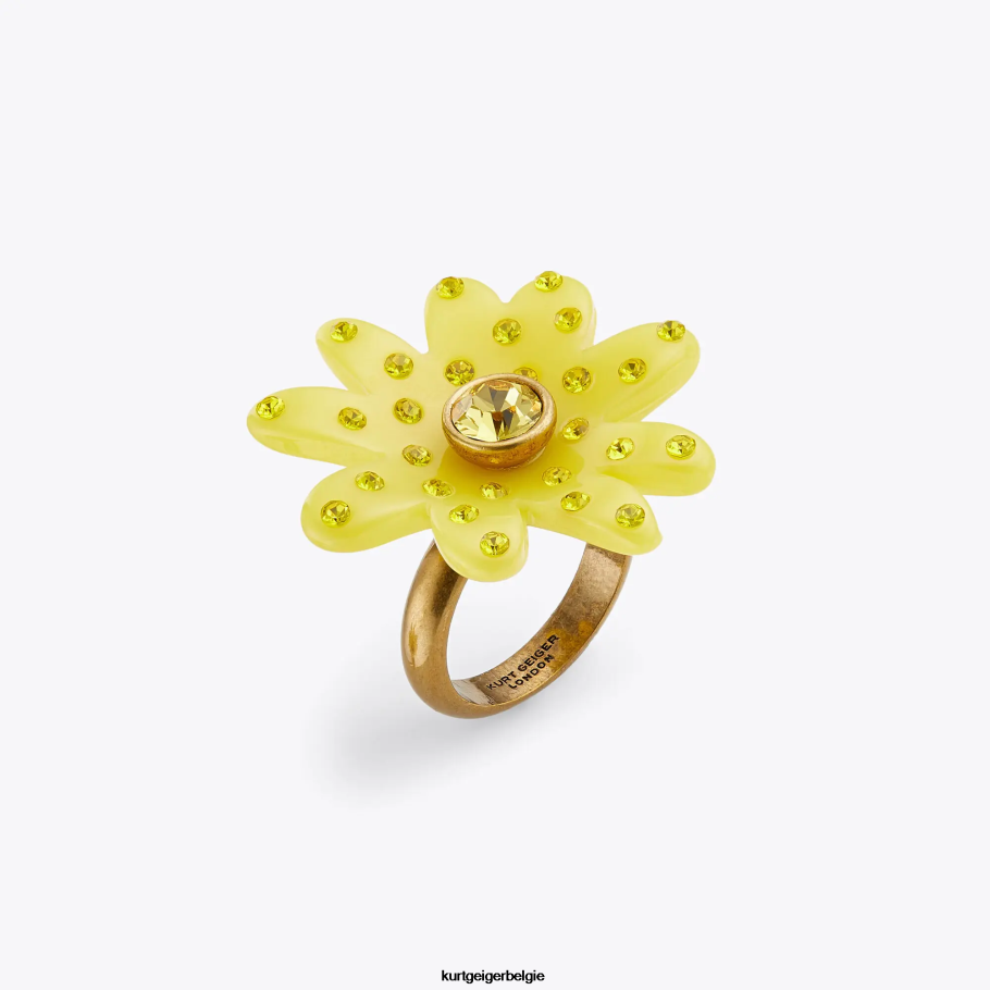 Kurt Geiger Londen Daisy kristallen ring vrouwen | accessoires geel D0N0ZV531