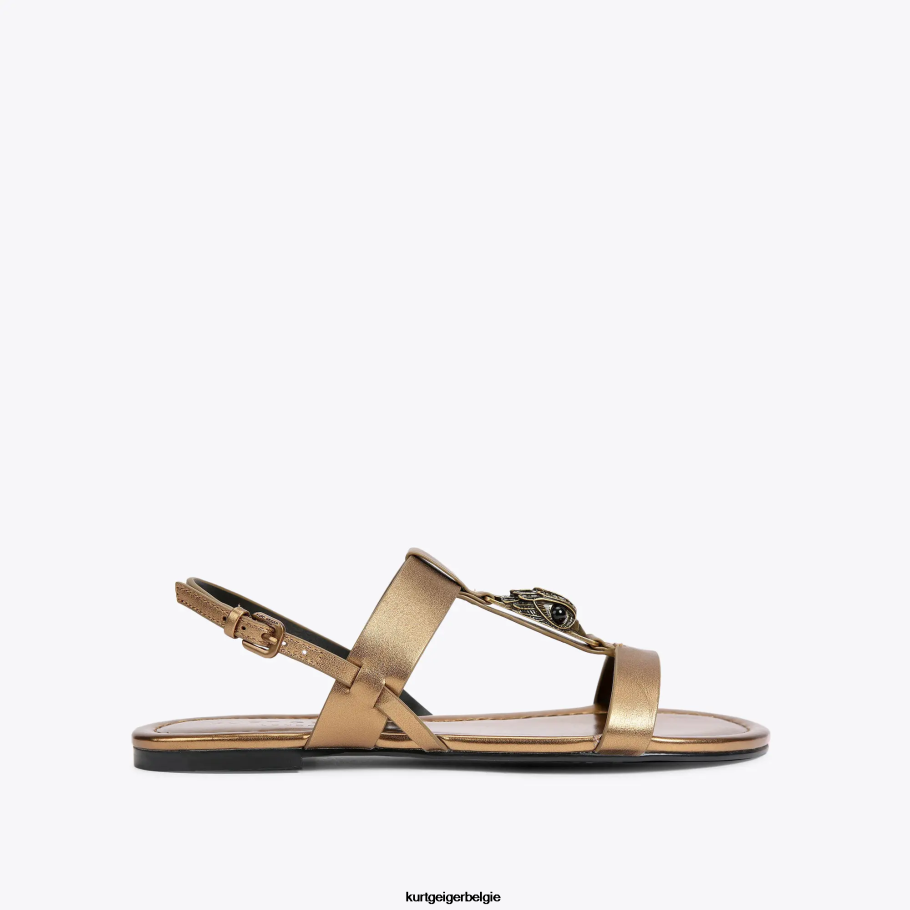 Kurt Geiger Londen Hampton platte sandaal vrouwen | schoenen bronzen D0N0ZV430