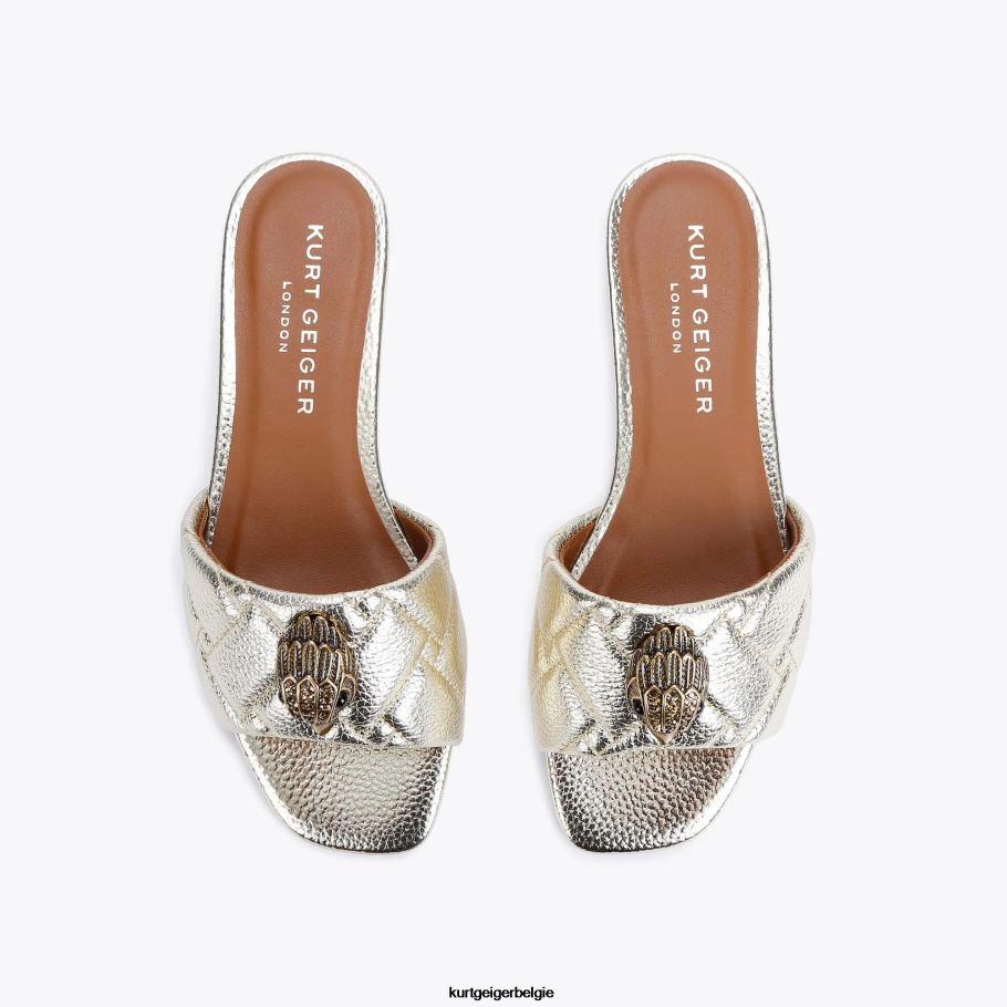 Kurt Geiger Londen Kensington platte sandaal vrouwen | schoenen goud D0N0ZV350