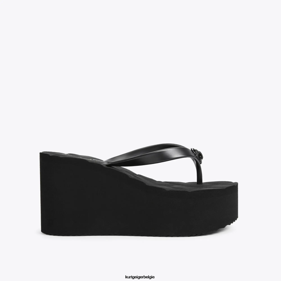 Kurt Geiger Londen kensington flipflop wedge vrouwen | schoenen zwart D0N0ZV434